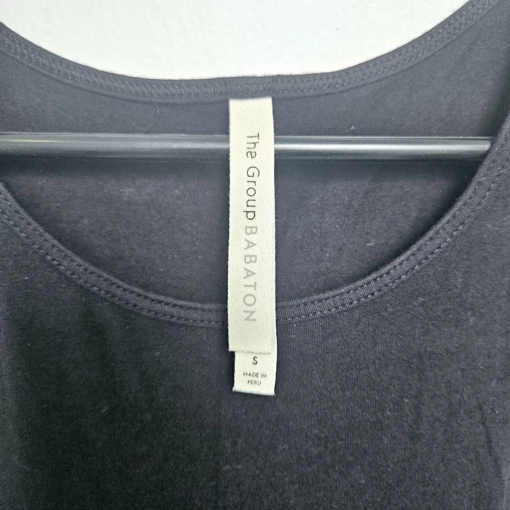 Babaton Aritzia Maxi sz Small Black Stretchy Side Slit 100% Knit Fabric Dress - Picture 3 of 8